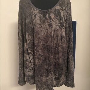 Simply Vera Vera Wang Textured Gray Long Sleeve Top